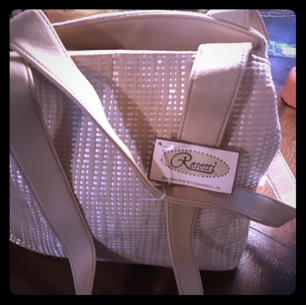Rosetti purse straw and linen